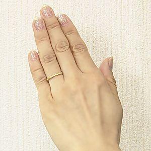 ハーフエタニティーリング 結婚指輪 ダイヤモンド リング 0.08ct k18 ゴールド 送料無料 ジュエリー プレゼント ギフト ご褒美 自分買い puの画像