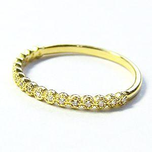 ハーフエタニティーリング 結婚指輪 ダイヤモンド リング 0.08ct k18 ゴールド 送料無料 ジュエリー プレゼント ギフト ご褒美 自分買い puの画像