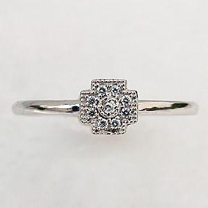 ダイヤモンドリング クロスリング ピンキーリング プラチナ pt900