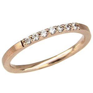 ピンキーリング ダイヤモンド リング 指輪 ピンクゴールド k18 0.07ct 