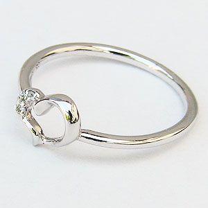 ハートリング ダイヤモンドリング ピンキーリング ダイヤモンド指輪 ダイヤモンド ハートモチーフ 送料無料 人気 プレゼント ギフト ご褒美 自分買い puの画像