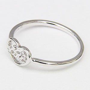 ハートリング ダイヤモンドリング ピンキーリング ダイヤモンド 一粒 指輪 ダイヤモンド 0.01ct プラチナ pt900 送料無料 プレゼント ご褒美 自分買い puの画像