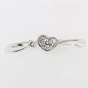 ハートリング ダイヤモンドリング ピンキーリング プラチナ 指輪 ダイヤモンド 0.03ct ハートモチーフ 送料無料 プレゼント ギフト ご褒美 自分買い puの画像
