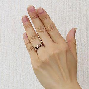 ダイヤモンドリング 薔薇モチーフ 指輪 バラ ピンクゴールド k18  