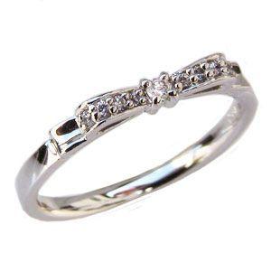 リボンリング ダイヤモンドリング リボンモチーフ ダイヤモンド 0.07ct