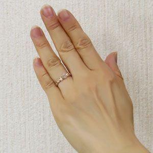 ペパーミント K10PG ハートモチーフ ダイヤモンドリング D:0.06 ペパーミント K10PG ハートモチーフ ダイヤモンドリング D:0.06 K10