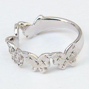 バタフライ指輪K18金ホワイトゴールドダイヤモンド0.03ct K18WG・K18PG・ダイヤモンド0.03ct バタフライリング – キュート