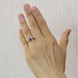 アメジストリング 紫水晶 k18 ピンクゴールド 指輪 ダイヤモンド 0.02ct シンプル 送料無料 人気 プレゼント ギフト ご褒美 自分買い puの画像