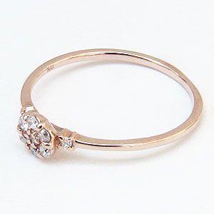 ダイヤモンドリング ダイヤ 指輪 ピンクゴールド k10 ダイヤモンド 0.12ct 送料無料 ジュエリー 人気 プレゼント ギフト ご褒美 自分買い puの画像