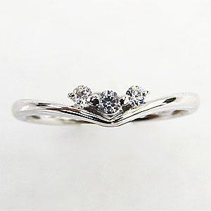 ダイヤモンド 0.06ct リング エンゲージリング k10 ホワイトゴールド 婚約指輪 スリーストーン ハート 4月誕生石 送料無料 プレゼント ギフト 自分買い puの画像