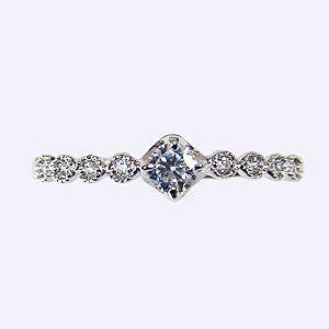 リング ダイヤモンド 0.15ct 結婚指輪 4月誕生石 k10 ホワイトゴールド ハーフエタニティーリング 送料無料 プレゼント ギフト ご褒美 自分買い puの画像