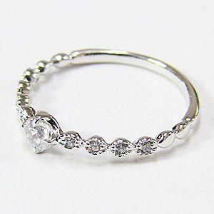 リング ダイヤモンド 0.15ct 結婚指輪 4月誕生石 k10 ホワイトゴールド ハーフエタニティーリング 送料無料 プレゼント ギフト ご褒美 自分買い puの画像