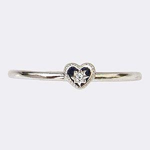 ハートモチーフ 一粒 ダイヤモンド 0.006ct リング プラチナ ダイヤ指輪 4月誕生石 送料無料 ジュエリー プレゼント ギフト ご褒美 自分買い puの画像