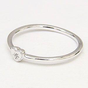 ハートモチーフ 一粒 ダイヤモンド 0.006ct リング k18 ホワイトゴールド ダイヤ指輪 4月誕生石 送料無料 プレゼント ギフト ご褒美 自分買い puの画像