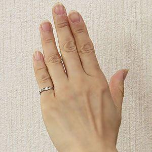 ティアラ リング 一粒 ダイヤモンド 0.01ct 指輪 4月誕生石 k18 