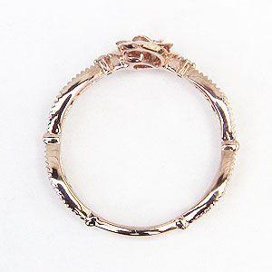 ダイヤモンドリング 薔薇モチーフ 指輪 バラ ピンクゴールド k10 フラワー 花 ダイヤモンド 0.05ct 送料無料 人気 プレゼント ギフト ご褒美 自分買い puの画像