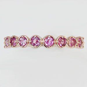 ピンクトルマリンリング エタニティリング ピンキーリング ハーフ