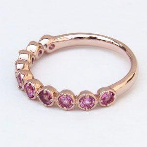 ピンクトルマリンリング エタニティリング ピンキーリング ハーフ