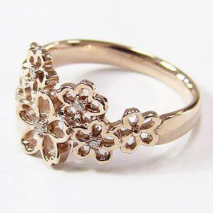 桜の形　K18ピンクゴールド　ダイヤモンドリング 桜の形 K18ピンクゴールド ダイヤモンドリング 楽天市場】桜モチーフ