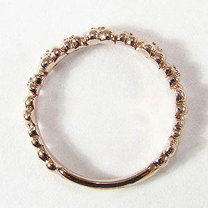 ダイヤモンドリング ダイヤ フラワー 花 指輪 ピンクゴールド k10