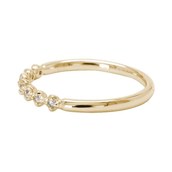 k18 ダイヤモンド リング エタニティリング ダイヤ ハーフエタニティ 18k 18金 イエローゴールド レディース 送料無料 カジュアル 普段使い 4月誕生石 puの画像