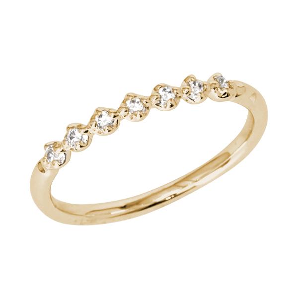 k18 ダイヤモンド リング エタニティリング ダイヤ ハーフエタニティ 18k 18金 イエローゴールド レディース 送料無料 カジュアル 普段使い 4月誕生石 puの画像