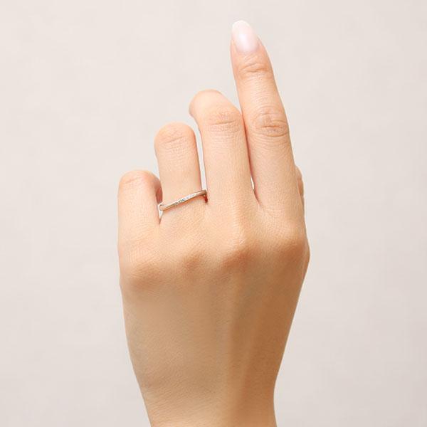 k18 ダイヤモンド リング 指輪 ダイヤリング シンプル ウェーブ 18k 18金 ピンクゴールド レディース 送料無料 カジュアル 普段使い 4月誕生石 ギフト puの画像