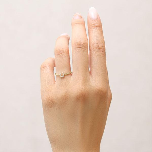 k18 ホースシュー ダイヤモンド リング 馬蹄 18金 18k イエロー