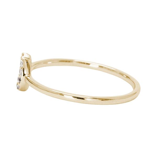 ホースシュー ダイヤモンド リング 馬蹄 k10 10k 10金 イエロー