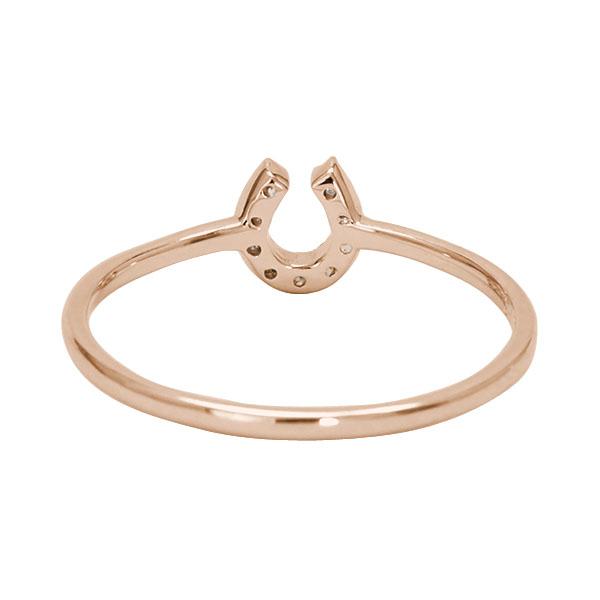 ホースシュー ダイヤモンド リング 馬蹄 k10 10k 10金 ピンク