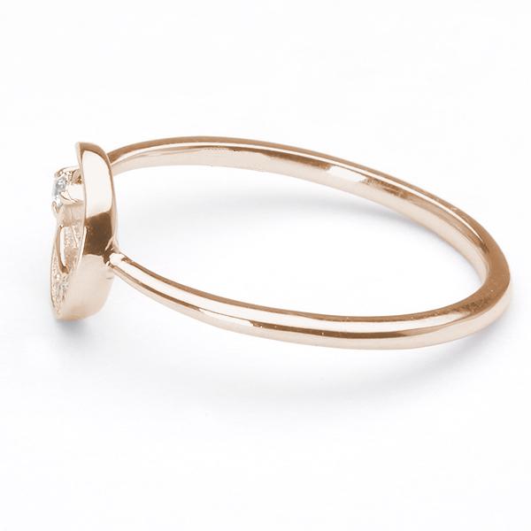 ダイヤモンド リング 指輪 ムーン 月 ダイヤ 0.04ct ピンクゴールド k18 18k 18金 レディース 4月誕生石 カジュアル プレゼント ギフト ジュエリー puの画像