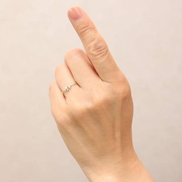 イエローゴールド k10 10k 10金 ダイヤモンド リング 指輪 ダイヤ 0.10ct レディース カジュアル 普段使い 4月誕生石 プレゼント ギフト ジュエリー puの画像