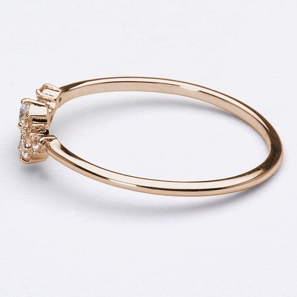 ピンクゴールド k18 18k 18金 ダイヤモンド リング 指輪 ダイヤ 0.10ct レディース カジュアル 普段使い 4月誕生石 プレゼント ギフト ジュエリー puの画像