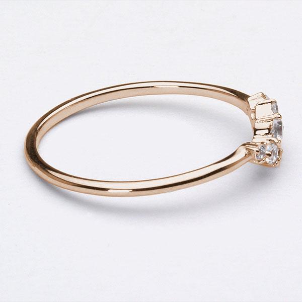 ピンクゴールド k18 18k 18金 ダイヤモンド リング 指輪 ダイヤ 0.10ct レディース カジュアル 普段使い 4月誕生石 プレゼント ギフト ジュエリー puの画像
