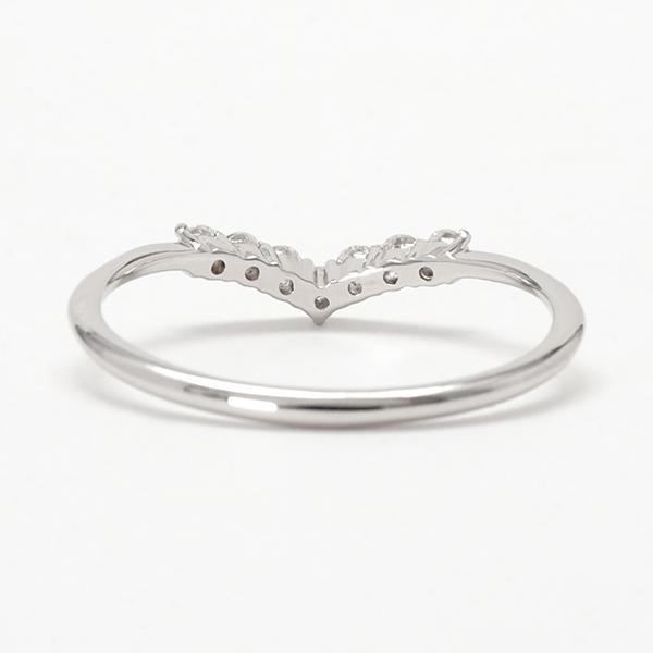 ダイヤモンド リング V字 指輪 ダイヤリング k10 10k 10金 ホワイト