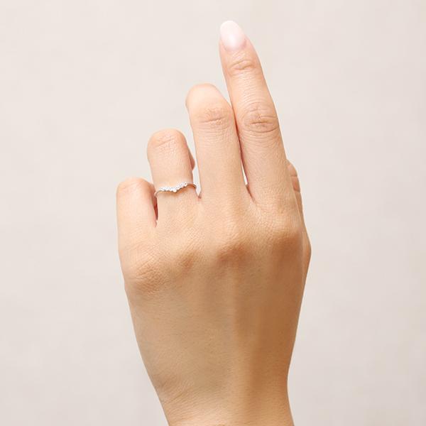 ダイヤリング Vリング ダイヤモンド リング V字 指輪 ダイヤリング k10 10k 10金 ホワイト