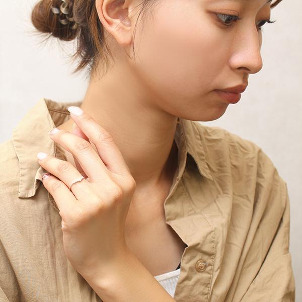 ダイヤモンド リング V字 指輪 ダイヤリング k10 10k 10金 ホワイト