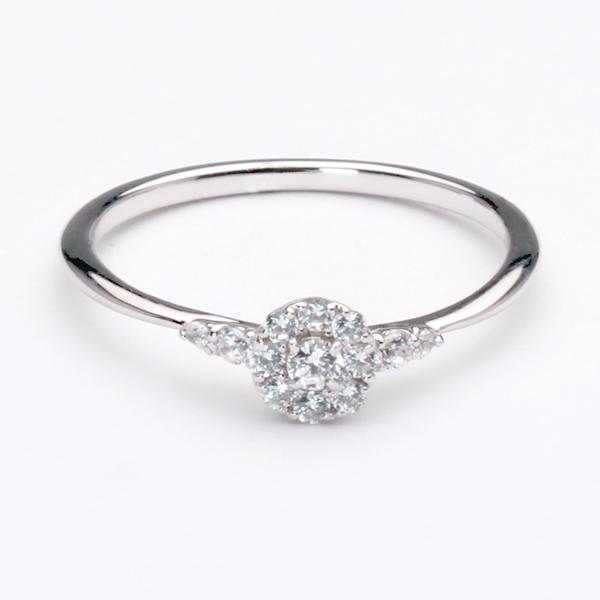 ダイヤモンド リング ホワイトゴールド k18 18k 18金 指輪 ダイヤ 0.15ct レディース カジュアル 普段使い 4月誕生石 プレゼント ギフト ジュエリー puの画像