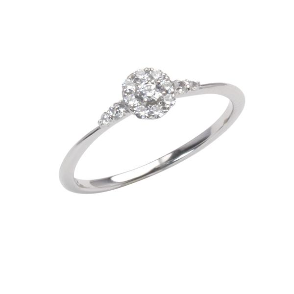 ダイヤモンド リング ホワイトゴールド k18 18k 18金 指輪 ダイヤ 0.15ct レディース カジュアル 普段使い 4月誕生石 プレゼント ギフト ジュエリー puの画像