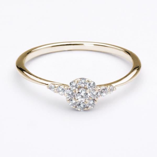 ダイヤモンド リング イエローゴールド k18 18k 18金 指輪 ダイヤ 0.15ct レディース カジュアル 普段使い 4月誕生石 プレゼント ギフト ジュエリー puの画像