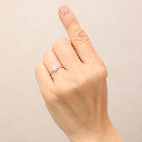 ダイヤモンド リング イエローゴールド k18 18k 18金 指輪 ダイヤ 0.15ct レディース カジュアル 普段使い 4月誕生石 プレゼント ギフト ジュエリー puの画像