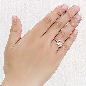 ダイヤモンド ピンキーリング ピンクサファイア リング 蝶 バタフライ