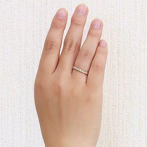 ダイヤモンド リング ハーフエタニティーリング 指輪 0.15ct ピンクゴールド k18 送料無料 ジュエリー プレゼント ギフト ご褒美 自分買い puの画像