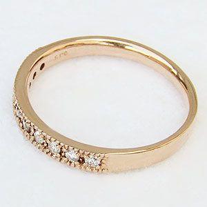 ダイヤモンド リング ハーフエタニティーリング 指輪 0.15ct ピンクゴールド k18 送料無料 ジュエリー プレゼント ギフト ご褒美 自分買い puの画像