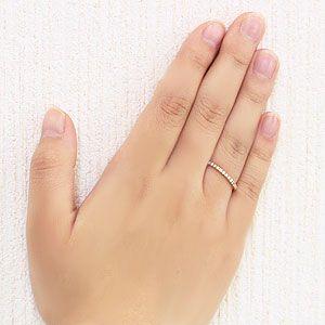 ダイヤモンド リング ハーフエタニティーリング 指輪 0.15ct ピンクゴールド k18 送料無料 ジュエリー プレゼント ギフト ご褒美 自分買い puの画像