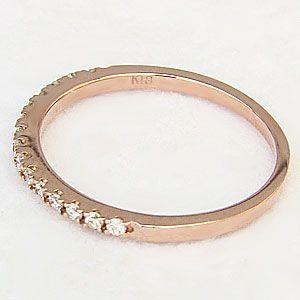 ダイヤモンド リング ハーフエタニティーリング 指輪 0.15ct ピンクゴールド k18 送料無料 ジュエリー プレゼント ギフト ご褒美 自分買い puの画像