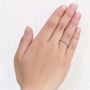 ダイヤモンド リング ハーフエタニティーリング 指輪 0.15ct ホワイトゴールド 送料無料 ジュエリー プレゼント ギフト ご褒美 自分買い puの画像