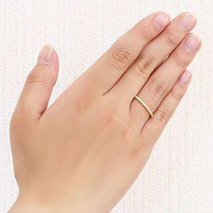 ダイヤモンド リング ハーフエタニティーリング 指輪 0.15ct k18 イエローゴールド 送料無料 人気 プレゼント ギフト ご褒美 自分買い puの画像