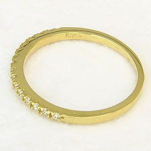 ダイヤモンド リング ハーフエタニティーリング 指輪 0.15ct k18 イエローゴールド 送料無料 人気 プレゼント ギフト ご褒美 自分買い puの画像