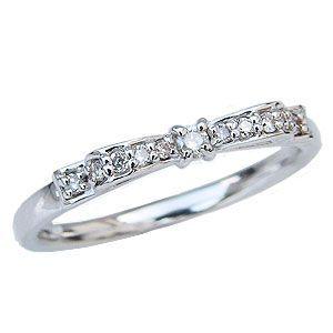 リボンモチーフ ダイヤモンドリング りぼん ダイヤモンド 0.11ct